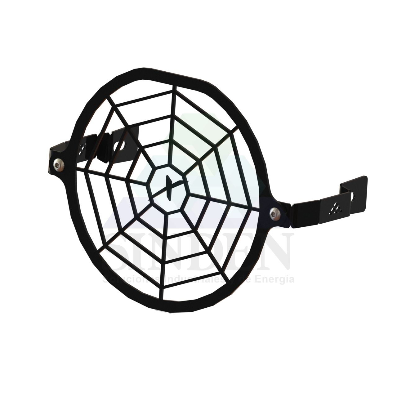 Accesorio metálico tipo telaraña, vista lateral del producto