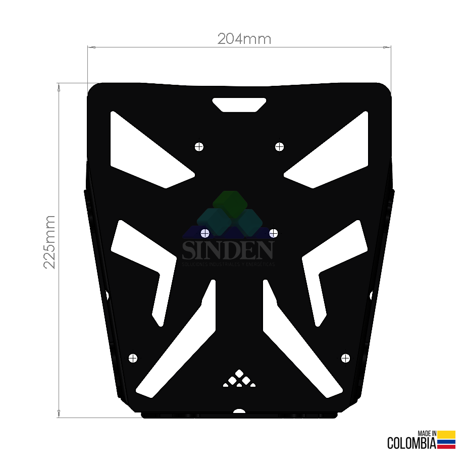 Soporte de carga Xpulse con sistema de pines, vista superior