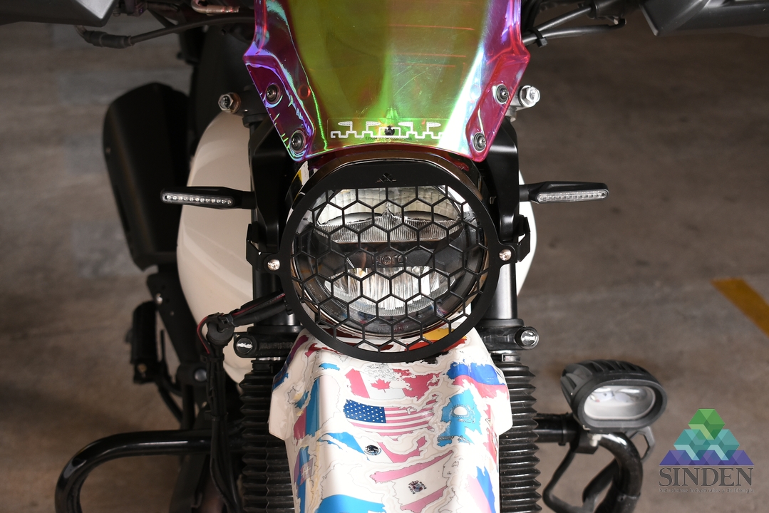 Protector de farola Xpulse tipo panal, negro mate