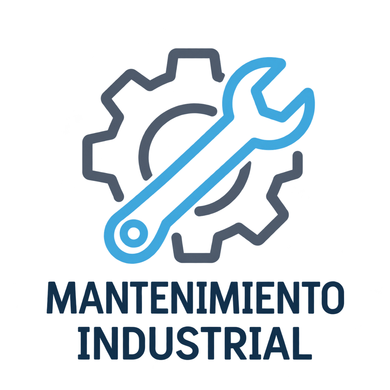 Ícono de mantenimiento industrial: engranaje y llave